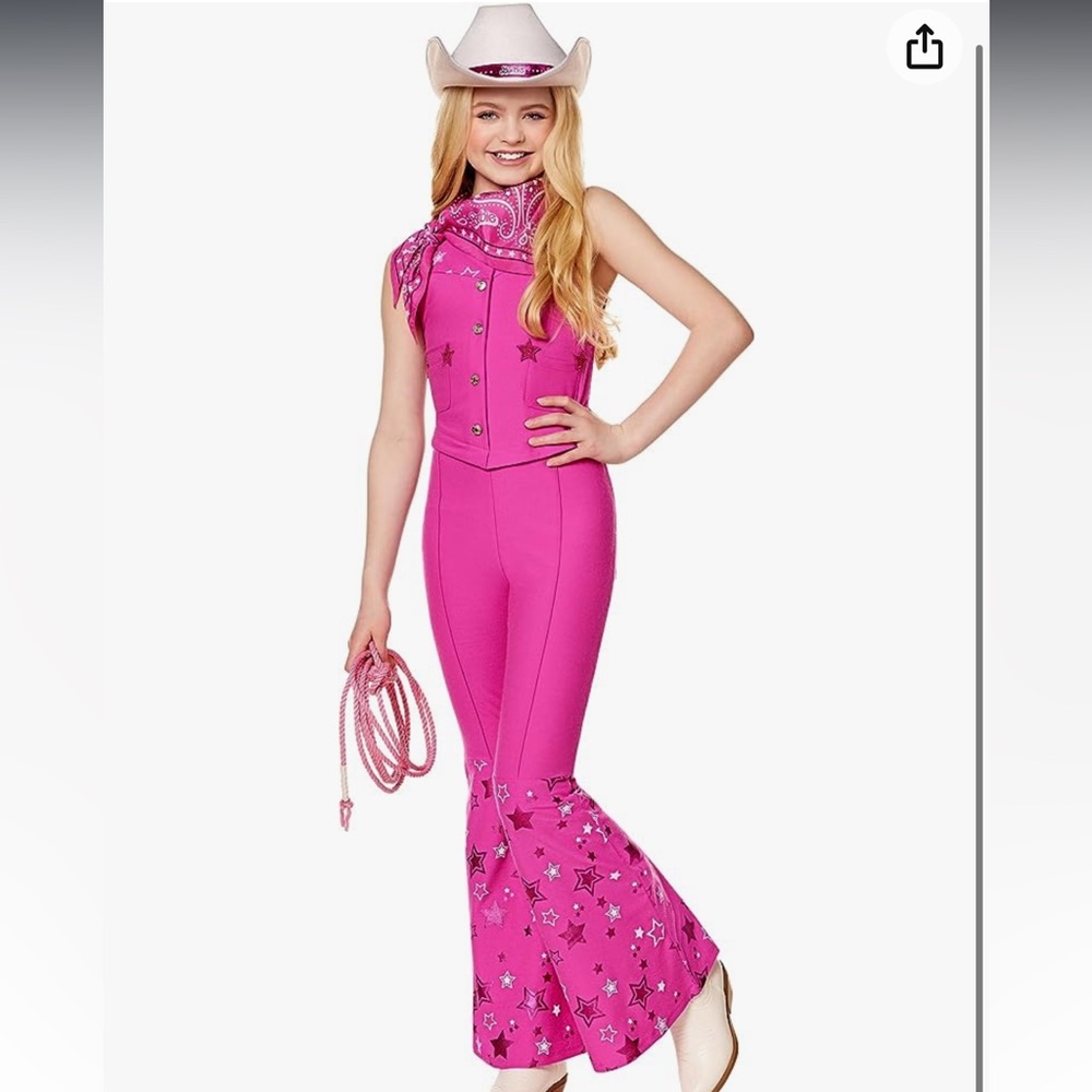 Barbie Movie Cowgirl Western Kids Costume Halloween Pink
